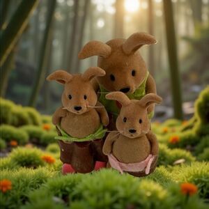 Li'l Woodzeez The Cottonball Rabbit Family Dad Son & Daughter Bunnies A14